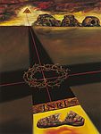 Way of the Cross—Station II.: Jesus carries his cross (1986 – oil on canvas on hardboard) - painting by Heinz Plank