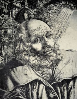 Galilei (2. Blatt: Das Leben des Galilei) 1972 – Radierung und Aquatinta von Heinz Plank