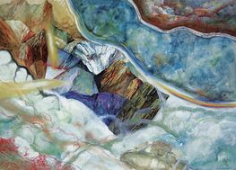 Marées sphériques (7/1993 – crayon de couleur, aquarelle, gouache, encre) – dessin par Heinz Plank