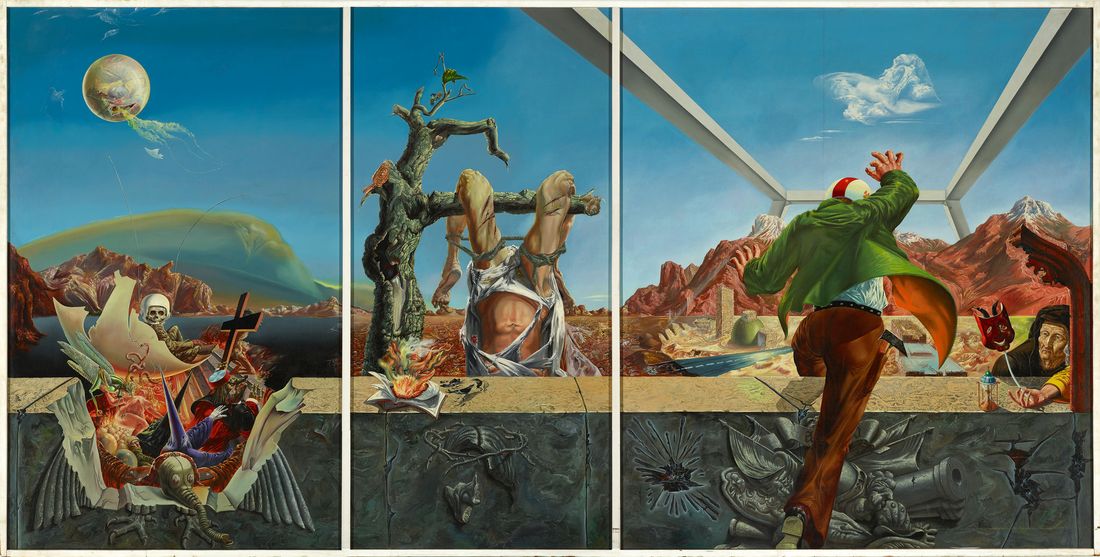 The restauration doesn’t take place (1975 – oil on canvas, on hollow body) – Heinz Plank